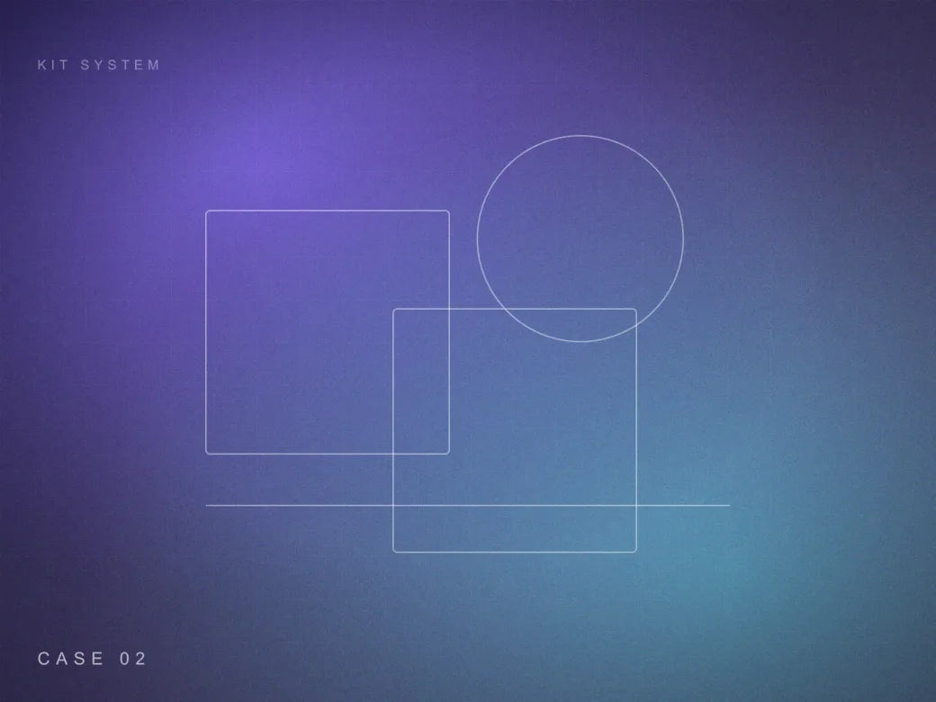 Abstract modular components in violet and cyan light, standing in for morMaker kit photography