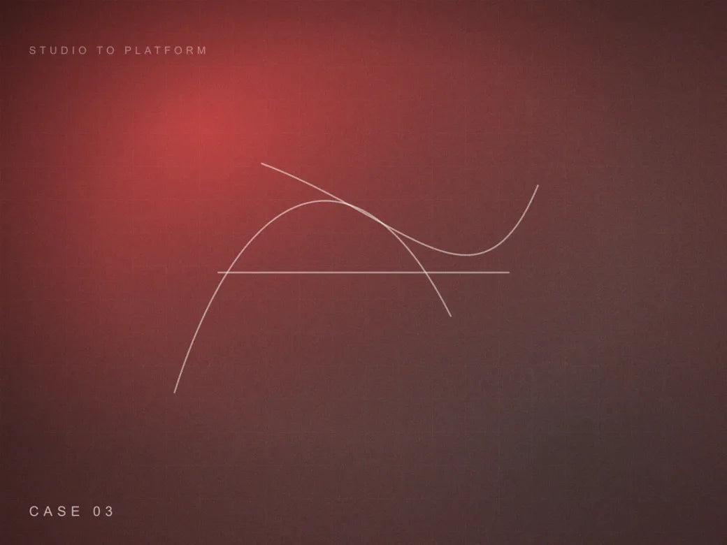 Abstract ink strokes in red and near-black, standing in for No7 studio photography