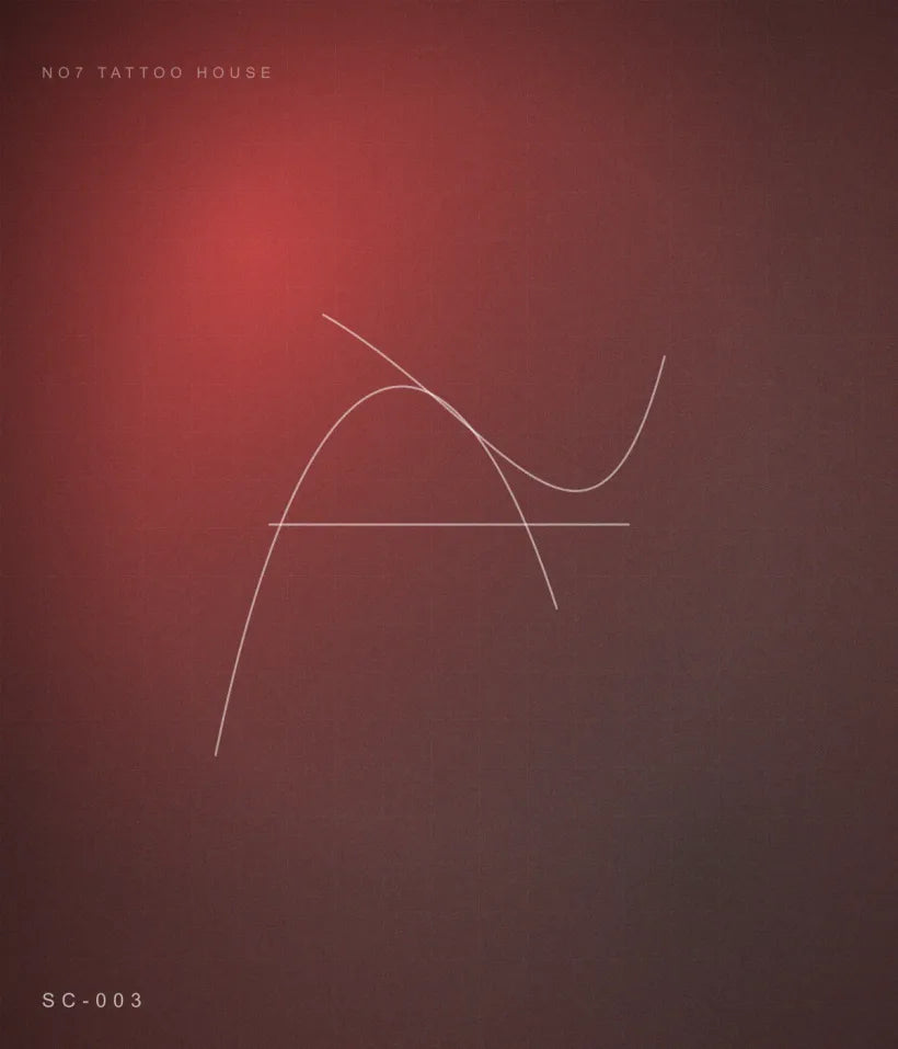 Abstract ink strokes in red and near-black